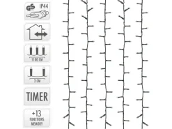 ECD Germany Solar Lichterkette Aussen 11m 560LED Warmweiß Timer 13Modi