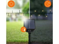 ECD Germany Solar Lichterkette Aussen 11m 560LED Warmweiß Timer 13Modi