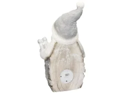ECD Germany Weihnachtsmann Deko Figur mit LED Beleuchtung 52cm Warmweiß Weiß