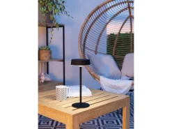 EGLO LED-CCT Solar Tischleuchte SIMERI Schwarz Touchdimmer IP54