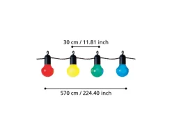 Eglo LED-Lichterkette Frosolone 20-flammig Bunt 570 cm