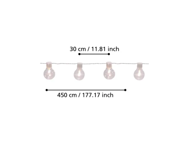 Eglo LED-Lichterkette Partaj 16-flammig Weiß 450 cm