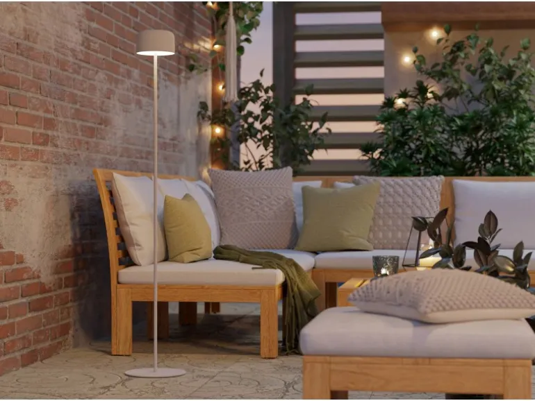 EGLO Solar LED Akku Stehleuchte ROCCANOVA Weiß Touchdimmer IP44