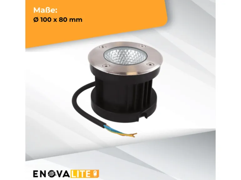ENOVALITE LED Bodenleuchte Gartenstrahler 6er Set 6x7W 6x490lm IP67 Warmweiß Bodeneinbauleuchte