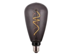 ENOVALITE LED Filament Leuchtmittel PEAR E27 4W 1800K Dimmbar Rauchglas Warmweiß 100mm Vintage Deko Lampe