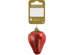 Erdbeere zum Hängen aus Kunststoff 6 cm Rot