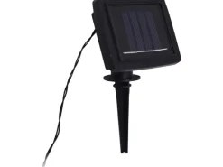 10er-LED-Solar-Lichterkette Glühbirne 7,60 m Schwarz
