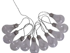 10er-LED-Solar-Lichterkette Glühbirne 7,60 m Schwarz