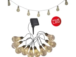 10er-LED-Solar-Lichterkette Glühbirne 7,60 m Schwarz