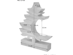 Erst-Holz Dekobaum Dekoweihnachtsbaum Baum mit Kleinen Haken Eichenholz 21 cm