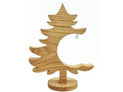 Erst-Holz Dekobaum Dekoweihnachtsbaum Baum mit Kleinen Haken Eichenholz 16 cm