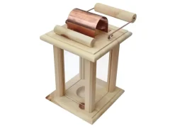 Erst-Holz Schöne Zirbenholzlaterne für Innenräume und Draußen als Dekoration