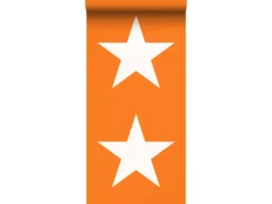 ESTAhome Tapete Sterne Orange und Weiß 53 cm x 10,05 m 115873