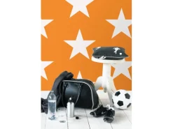 ESTAhome Tapete Sterne Orange und Weiß 53 cm x 10,05 m 115873