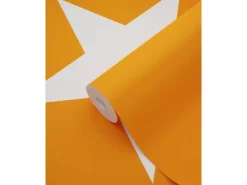 ESTAhome Tapete Sterne Orange und Weiß 53 cm x 10,05 m 115873