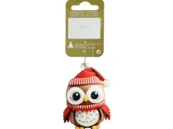 Eule zum Hängen aus Holz 7,5 cm Braun