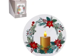 Fensteraufkleber Kranz Gold Glitzer 26 x Ø 25cm