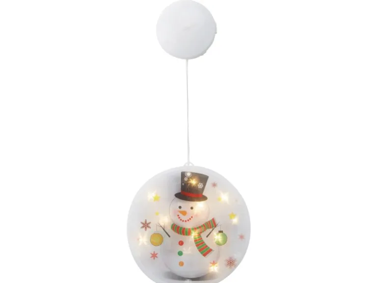 Fensterlicht Schneemann 12 LEDs Warmweiß