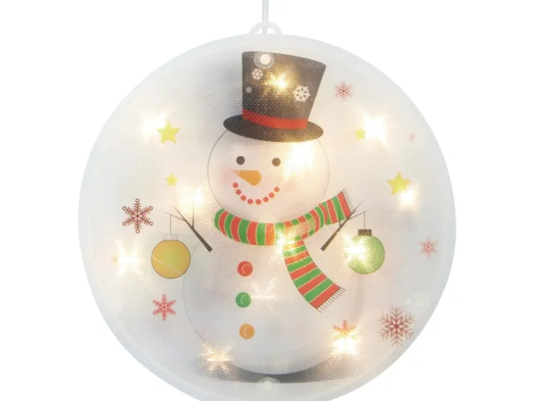 Fensterlicht Schneemann 12 LEDs Warmweiß