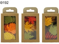 Filzornament Herbst Bunt 3-fach sortiert 3,5 cm x 6 cm x 13 cm 24-teilig