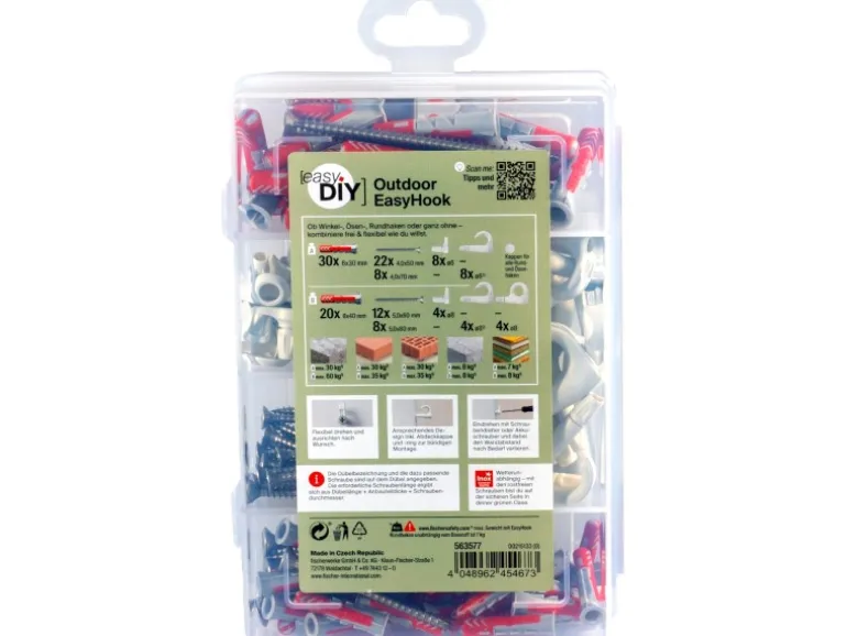 Fischer Universaldübel- und Haken-Set EasyDIY Box Outdoor EasyHook 144-teilig