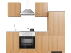 Flex-Well Classic Küchenzeile Nano 220 cm Buche