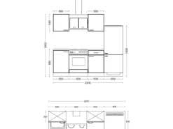 Flex-Well Classic Küchenzeile Nano 220 cm Buche