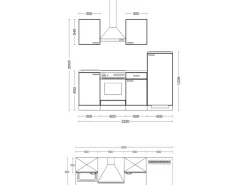 Flex-Well Classic Küchenzeile Lucca 220 cm Weiß matt - Caledonia