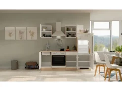 Flex-Well Classic Küchenzeile Florida 220 cm Weiß - Sonoma Eiche