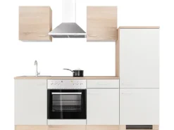 Flex-Well Classic Küchenzeile Florida 220 cm Weiß - Sonoma Eiche