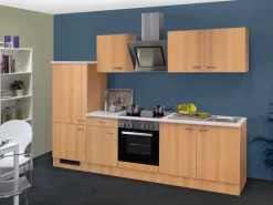 Flex-Well Classic Küchenzeile Nano 270 cm Buche Nachbildung