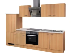 Flex-Well Classic Küchenzeile Nano 270 cm Buche Nachbildung