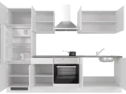Flex-Well Classic Küchenzeile Lucca 270 cm Weiß matt - Caledonia