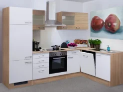 Flex-Well Classic Winkelküche Florida 280 cm Sonoma Eiche-Weiß