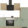 Flex-Well Exclusiv Küche 1706-005 Cara 220 cm Schilfgrün matt - Artisan Eiche
