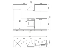 Flex-Well Exclusiv Küchenzeile Orlando 270 cm Kaschmir Glanz - Sonoma Eiche