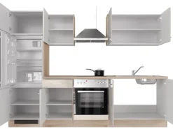 Flex-Well Exclusiv Küchenzeile Orlando 270 cm Kaschmir Glanz - Sonoma Eiche