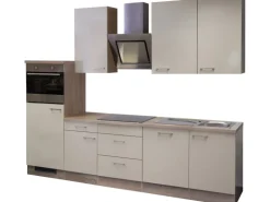 Flex-Well Exclusiv Küchenzeile Orlando 280 cm Kaschmir Glanz-Sonoma Eiche NB