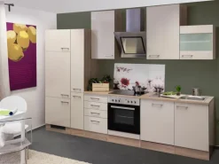 Flex-Well Exclusiv Küchenzeile Orlando 310 cm Kaschmir Glanz - Sonoma Eiche