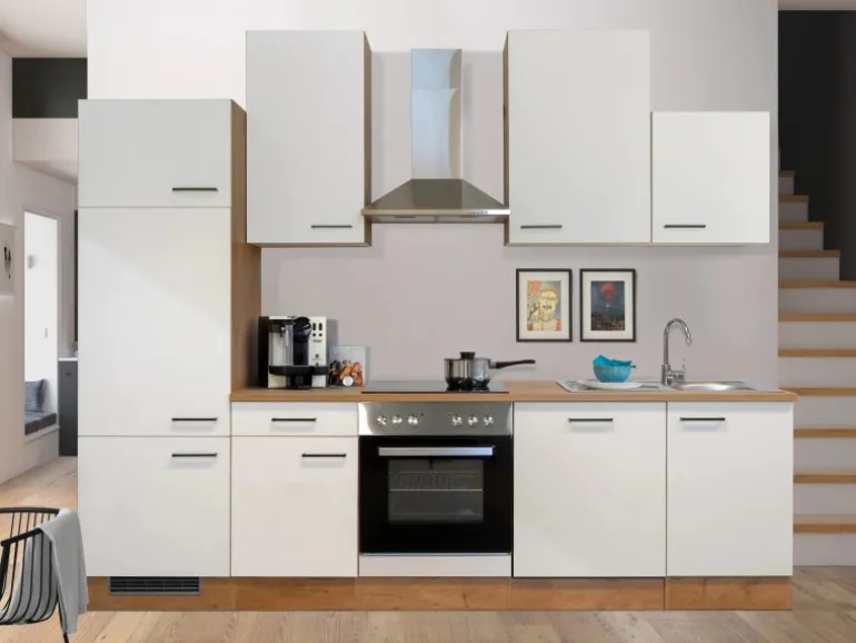 Flex-Well Exclusiv Küchenzeile Vintea 280 cm Magnolia-Lancelot Oak