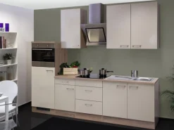 Flex-Well Exclusiv Küchenzeile Orlando 270 cm Kaschmir Glanz-Sonoma Eiche NB