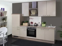 Flex-Well Exclusiv Küchenzeile Orlando 270 cm Kaschmir Glanz-Sonoma Eiche