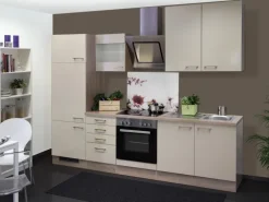 Flex-Well Exclusiv Küchenzeile Orlando 270 cm Kaschmir Glanz-Sonoma Eiche