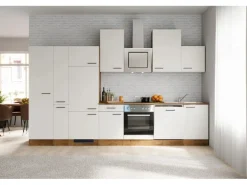 Flex-Well Exclusiv Küchenzeile Vintea 360 cm Magnolia matt - Lancelot Oak