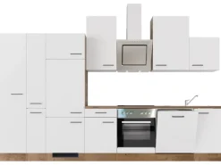 Flex-Well Exclusiv Küchenzeile Vintea 360 cm Magnolia matt - Lancelot Oak