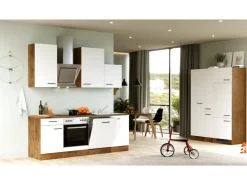 Flex-Well Exclusiv Küchenzeile Vintea 360 cm Magnolia matt - Lancelot Oak