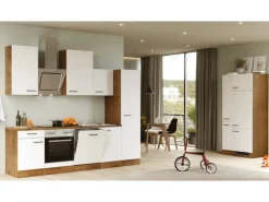 Flex-Well Exclusiv Küchenzeile Vintea 360 cm Magnolia matt - Lancelot Oak