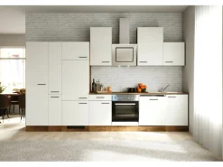 Flex-Well Exclusiv Küchenzeile Vintea 360 cm Magnolia matt - Lancelot Oak