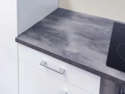 Flex-Well Küchenzeile Lucca 270 cm Weiß mit Kopffreihaube inkl. Wandregal