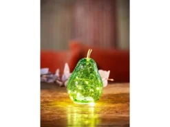 FlowerPower Deko Birne Pera mit LED 11 cm x 16 cm Grün